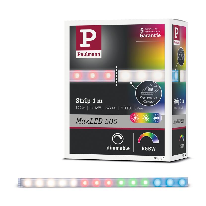LED-Strip 'MaxLED 500 RGBW' 1 m 12 W beschichtet silber