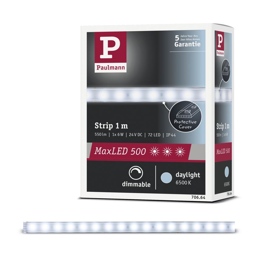 LED-Strip 'MaxLED 500 Daylight' 1 m 6 W beschichtet silber