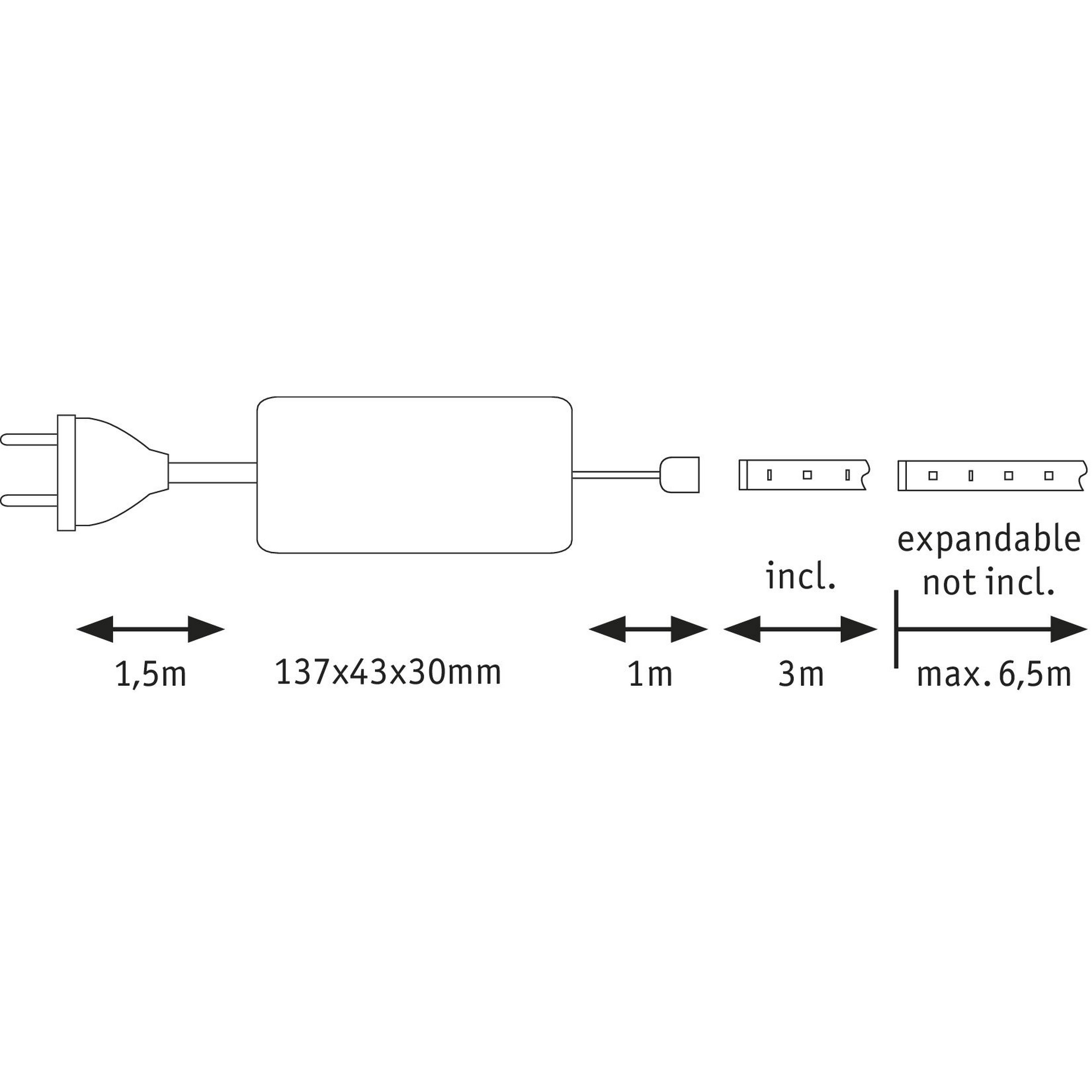 LED-Strip 'MaxLED 500 Daylight Basisset' 3 m 18 W beschichtet silber + product picture