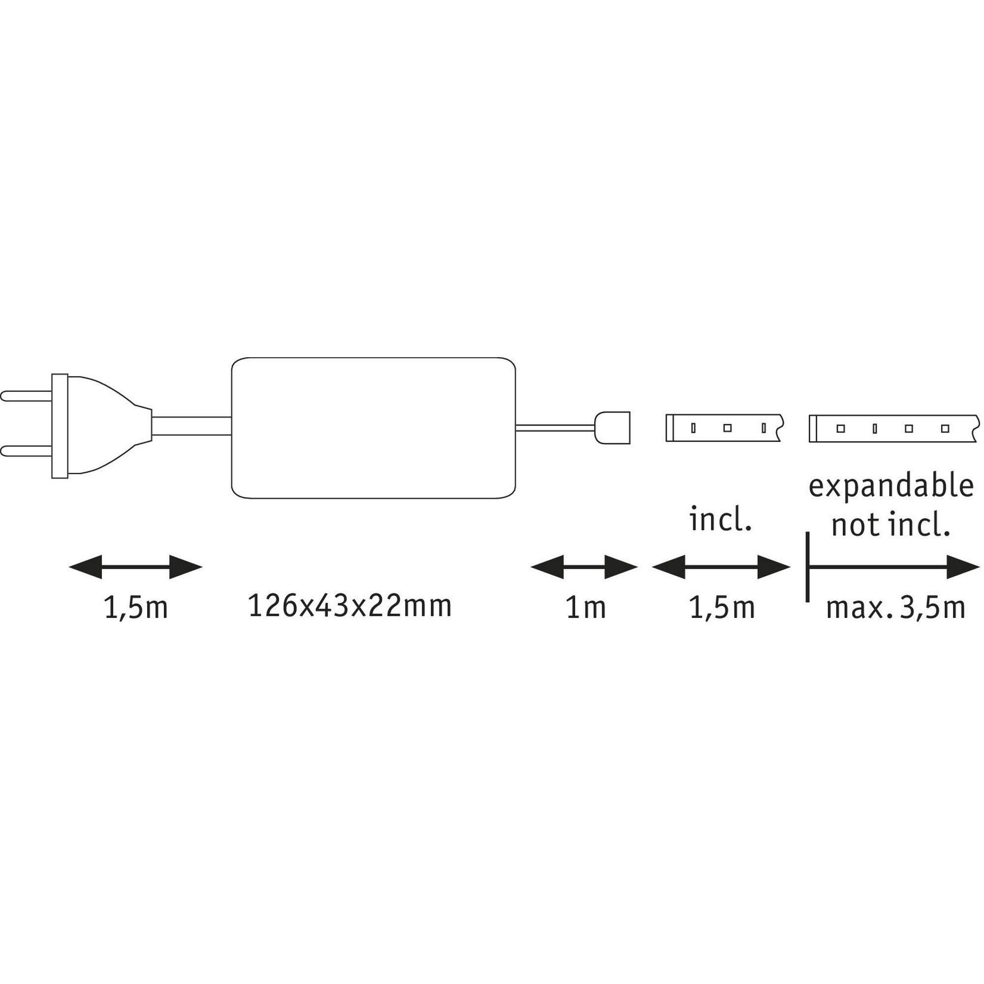 LED-Strip 'MaxLED 500 Daylight Basisset' 1,5 m 9 W beschichtet silber + product picture