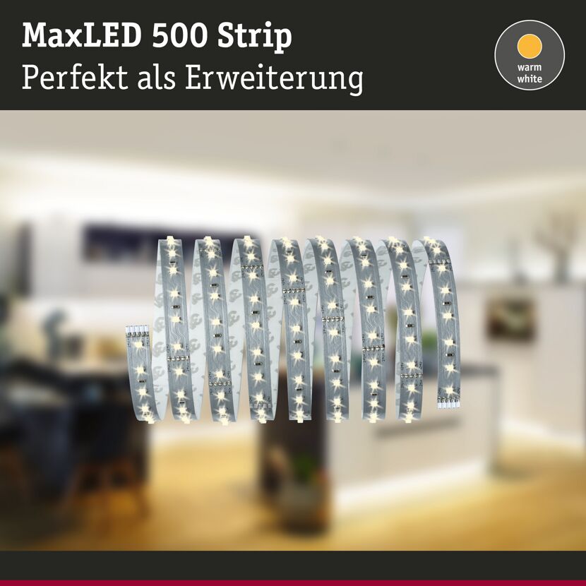 LED-Strip 'MaxLED 500 Warmweiß' 2,5 m 15 W unbeschichtet silber