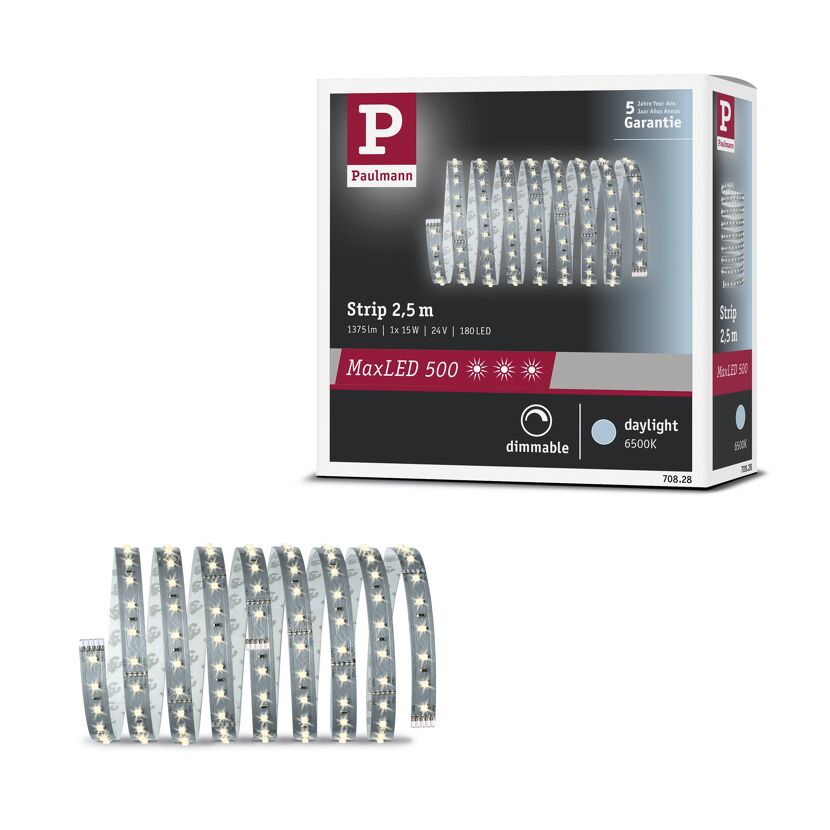LED-Strip 'MaxLED 500 Daylight' 2,5 m 15 W unbeschichtet silber