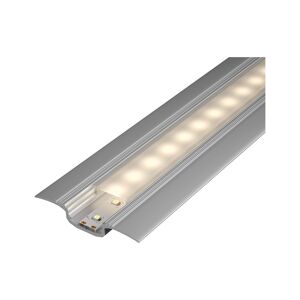 Einbauprofil 'Step' 1 m mit satiniertem Diffusor Aluminium/eloxiert