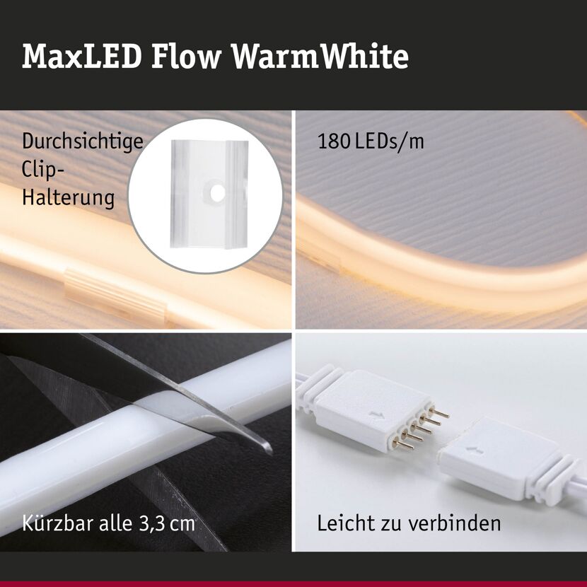 LED-Strip 'MaxLED Flow Warmweiß Basisset' 3 m 38 W weiß