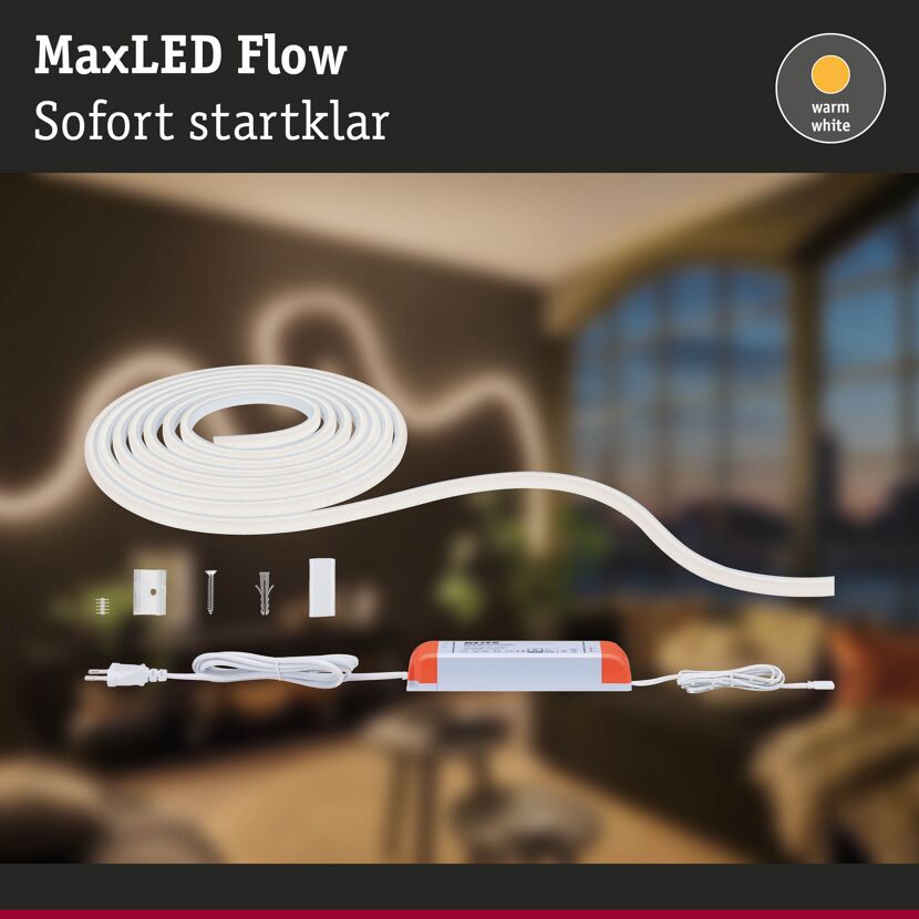 LED-Strip 'MaxLED Flow Warmweiß Basisset' 5 m 52 W weiß