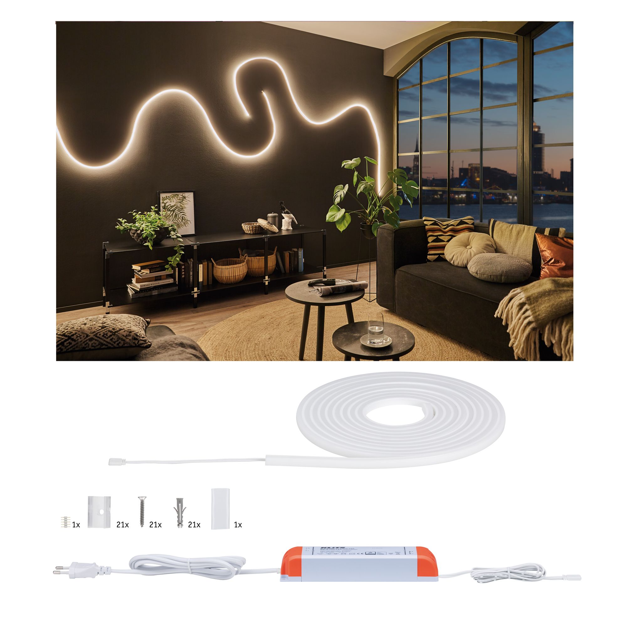 LED-Strip 'MaxLED Flow Warmweiß Basisset' 5 m 52 W weiß + product picture