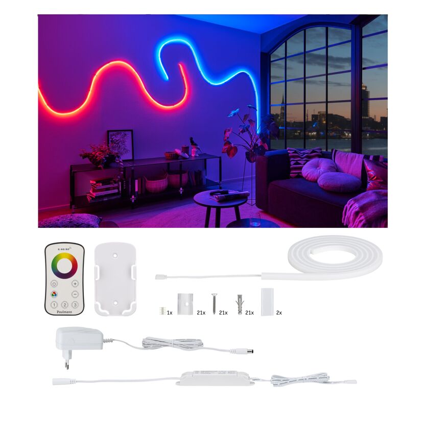 LED-Strip 'MaxLED Flow RGB Basisset' 1,5 m 13,5 W weiß