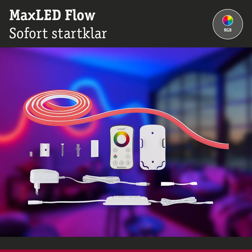 LED-Strip 'MaxLED Flow RGB Basisset' 1,5 m 13,5 W weiß