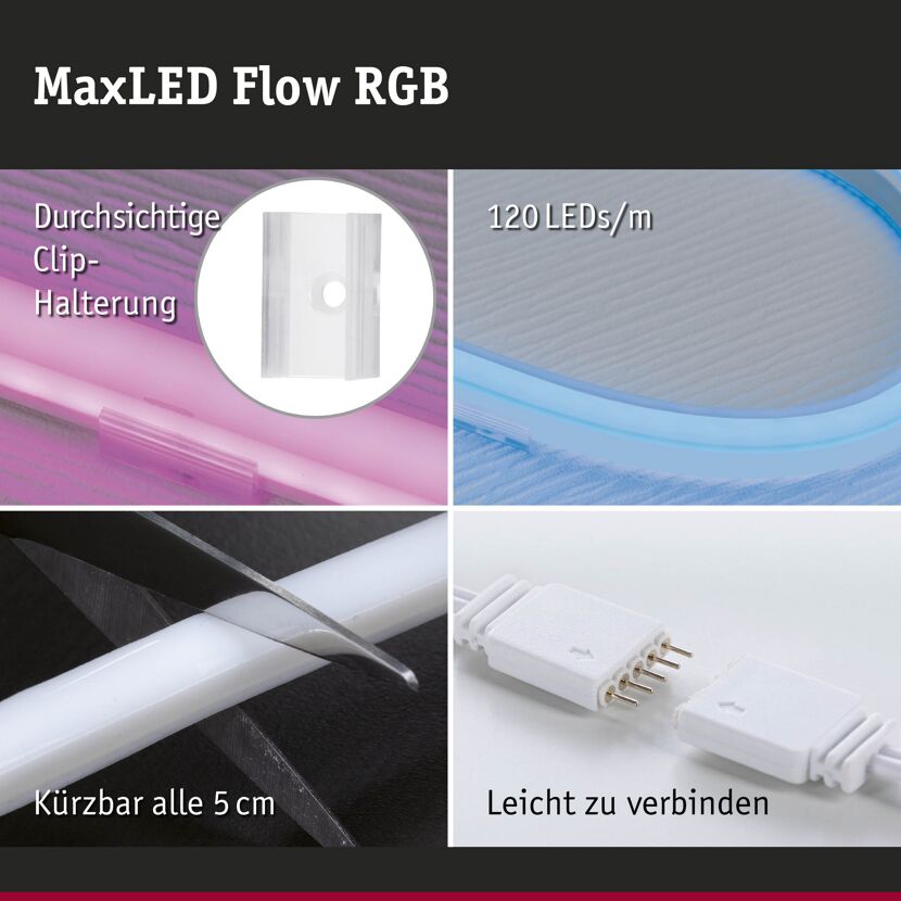 LED-Strip 'MaxLED Flow RGB Basisset' 1,5 m 13,5 W weiß