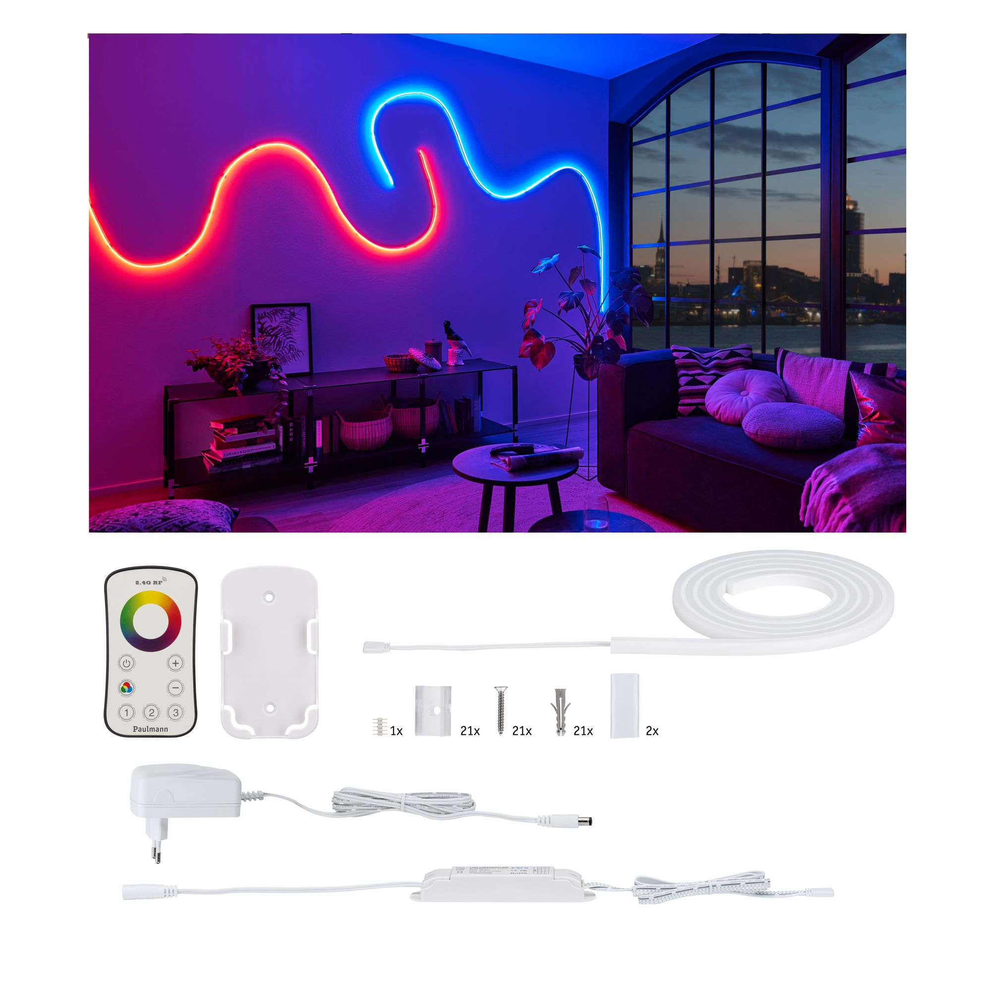 LED-Strip 'MaxLED Flow RGB Basisset' 1,5 m 13,5 W weiß + product picture