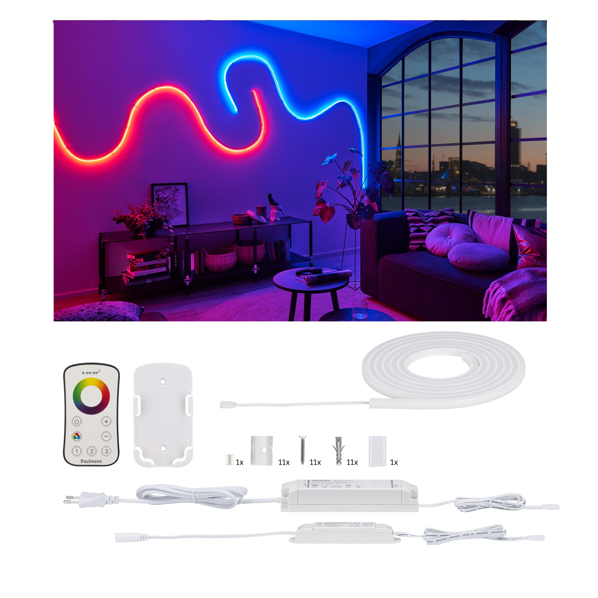 LED-Strip 'MaxLED Flow RGB Basisset' 3 m 27 W weiß + product picture