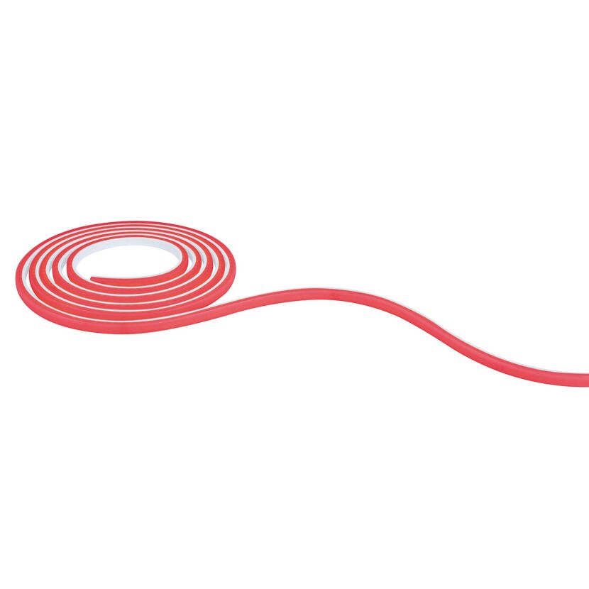 Rotes LED-Band aufgerollt