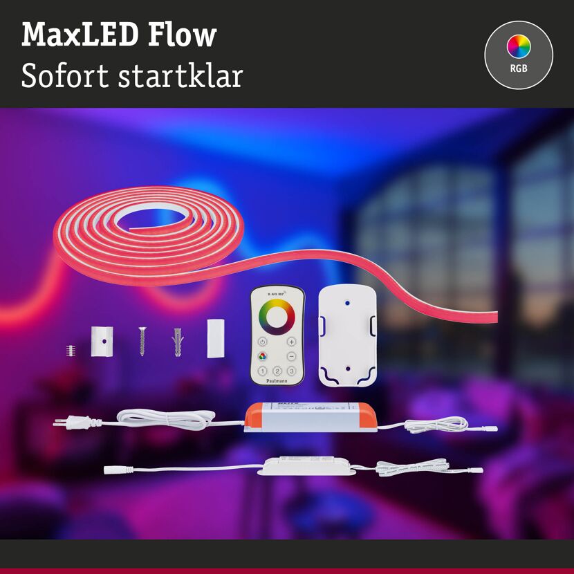 LED-Strip 'MaxLED Flow RGB Basisset' 5 m 43 W weiß