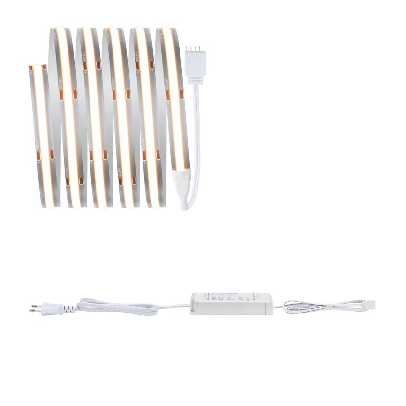 LED-Strip 'MaxLED 500 Full-Line COB Warmweiß Basisset' 1,5 m 10 W silber