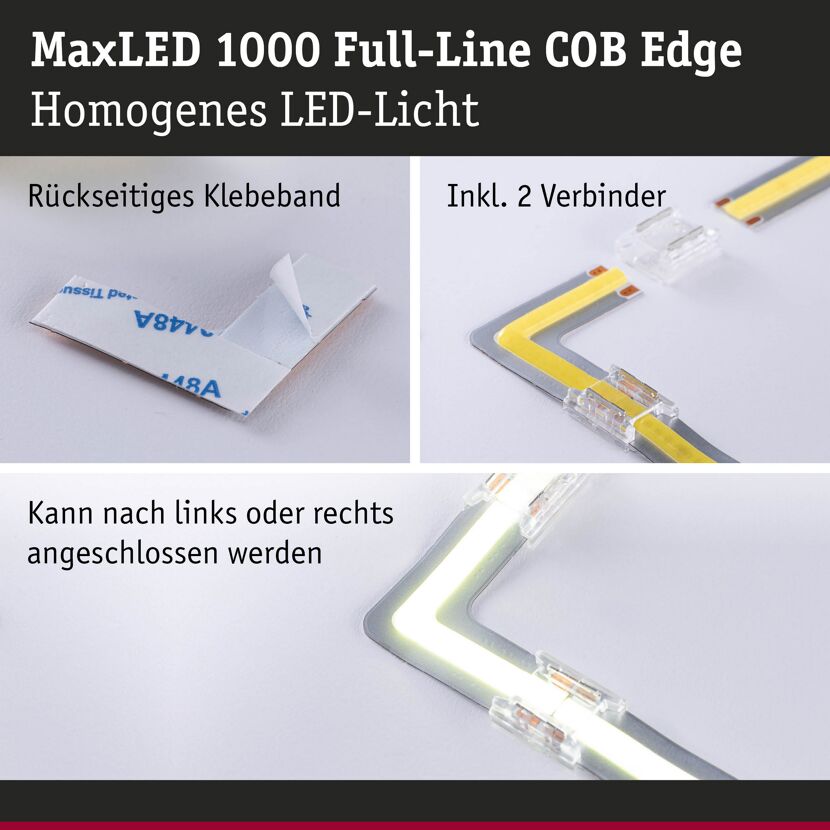 LED-Strip 'MaxLED 1000 Warmweiß' 90° Ecke 0,6 W silber