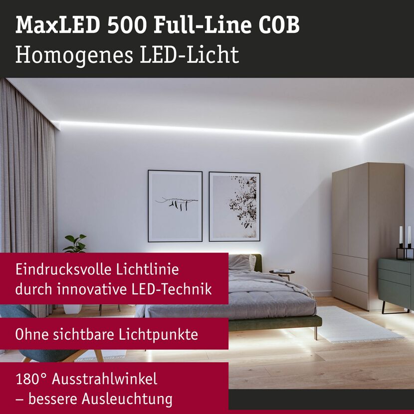 LED-Strip 'MaxLED 500 Full-Line COB Daylight Basisset' 3 m 19 W silber