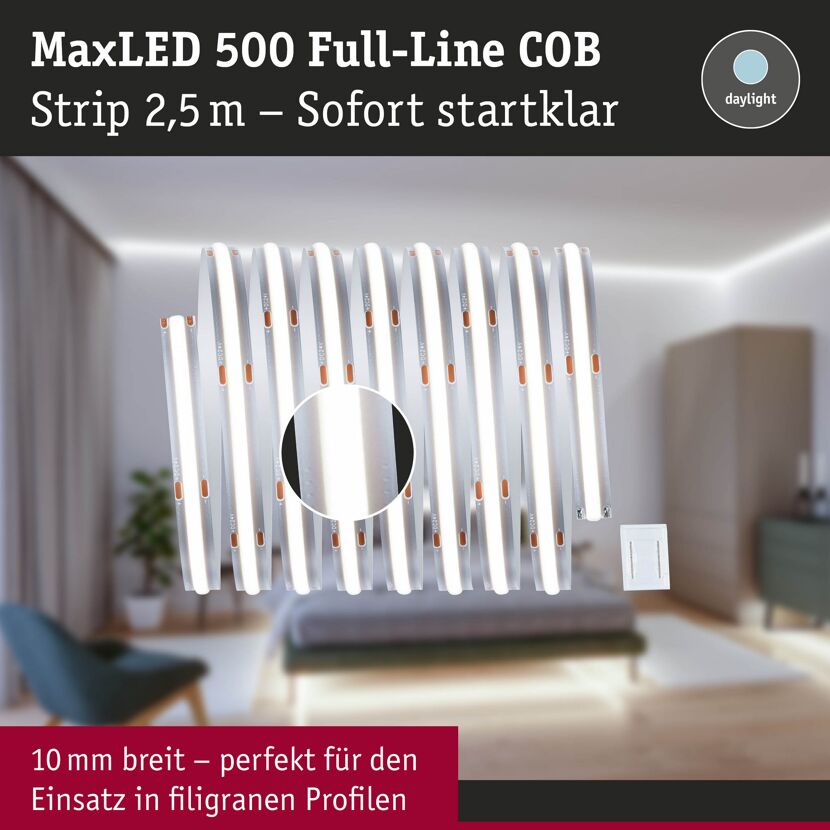 LED-Strip 'MaxLED 500 Full-Line COB Daylight' 2,5 m 15 W silber