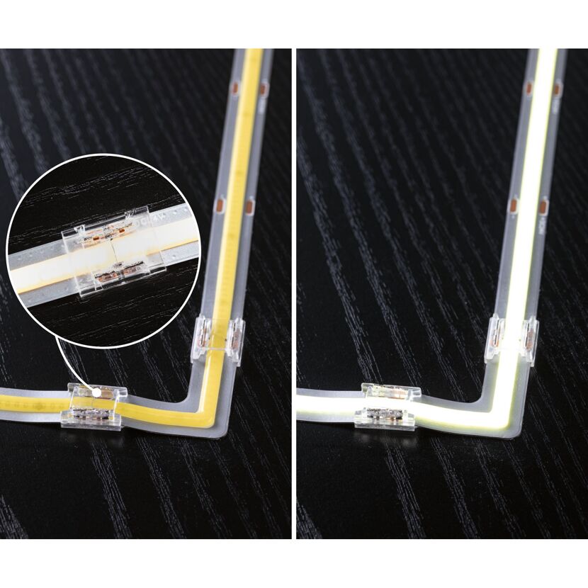 LED-Strip 'MaxLED 500 Full-Line COB Edge Daylight' 90° Ecke 0,3 W silber