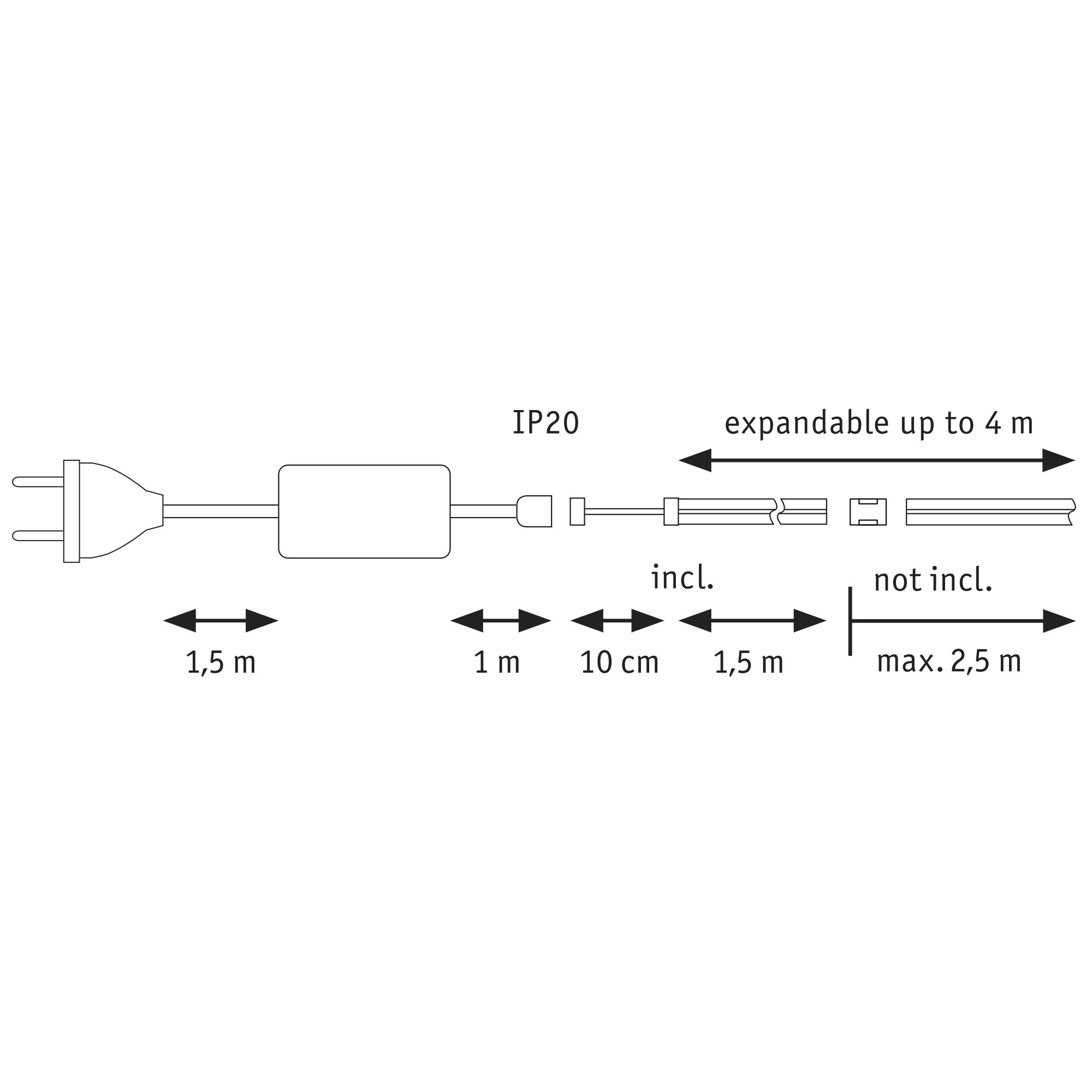 LED-Strip 'MaxLED 1000 Full-Line COB Daylight Basisset' 1,5 m 18 W silber + product picture