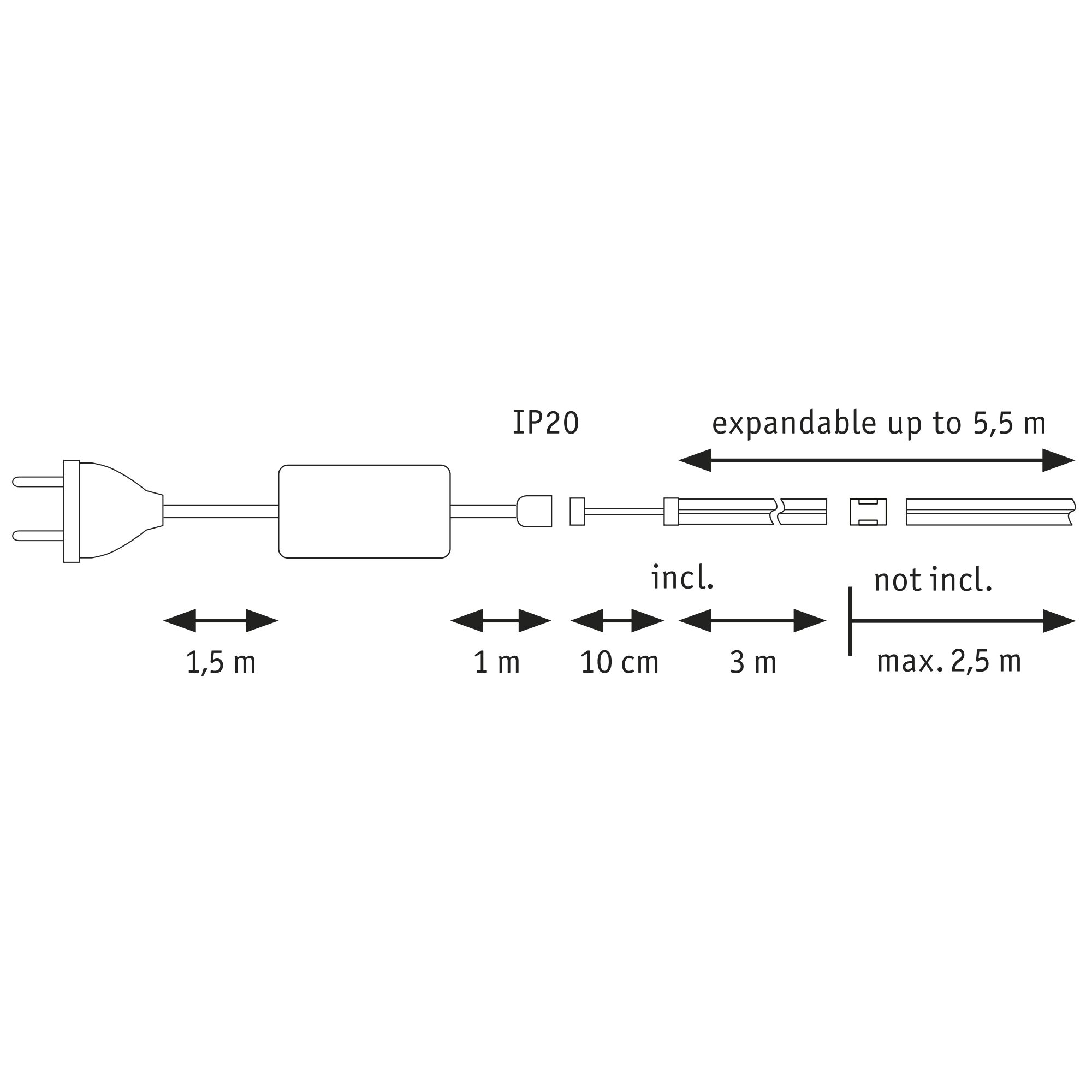 LED-Strip 'MaxLED 1000 Full-Line COB Daylight Basisset' 3 m 36 W silber + product picture