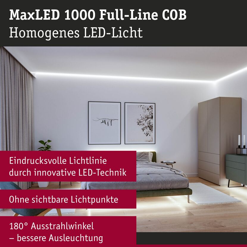 LED-Strip 'MaxLED 1000 Full-Line COB Daylight' 2,5 m 30 W silber