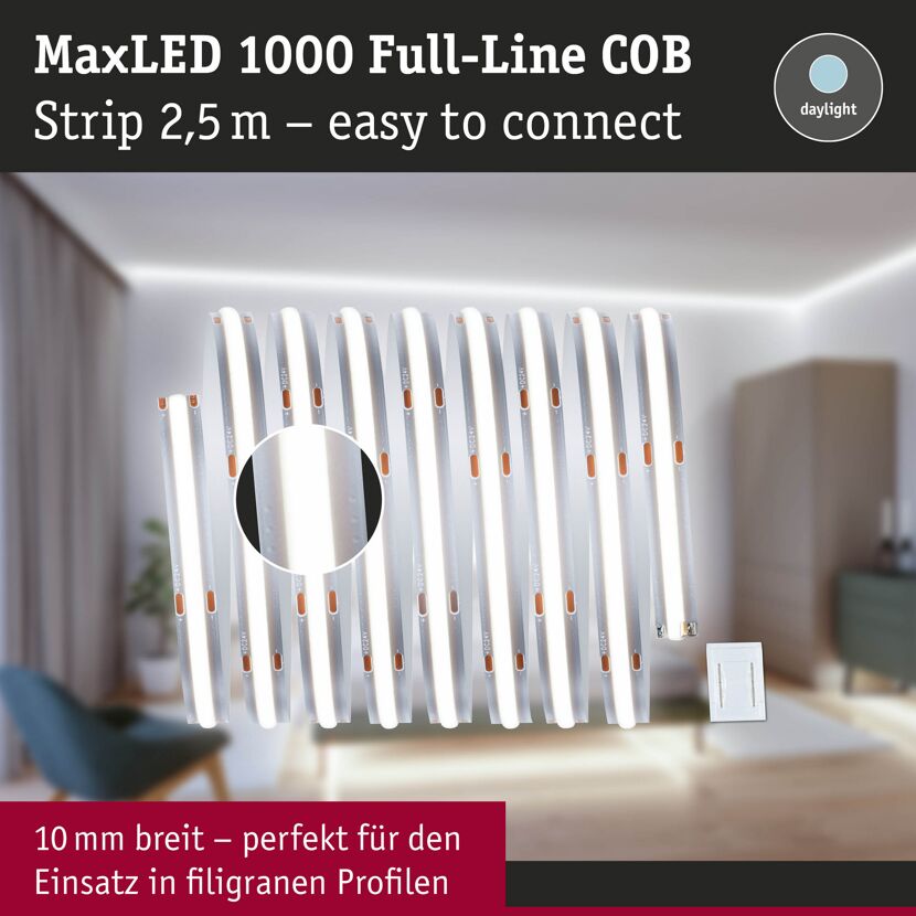 LED-Strip 'MaxLED 1000 Full-Line COB Daylight' 2,5 m 30 W silber