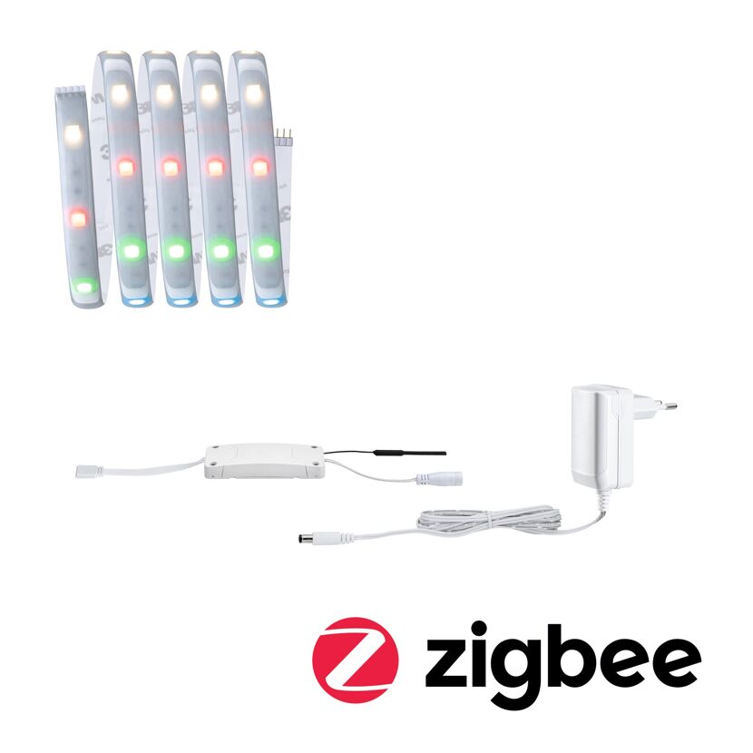 LED-Strip 'MaxLED 250 Zigbee 3.0 RGBW Basisset' 1,5 m 9 W beschichtet silber