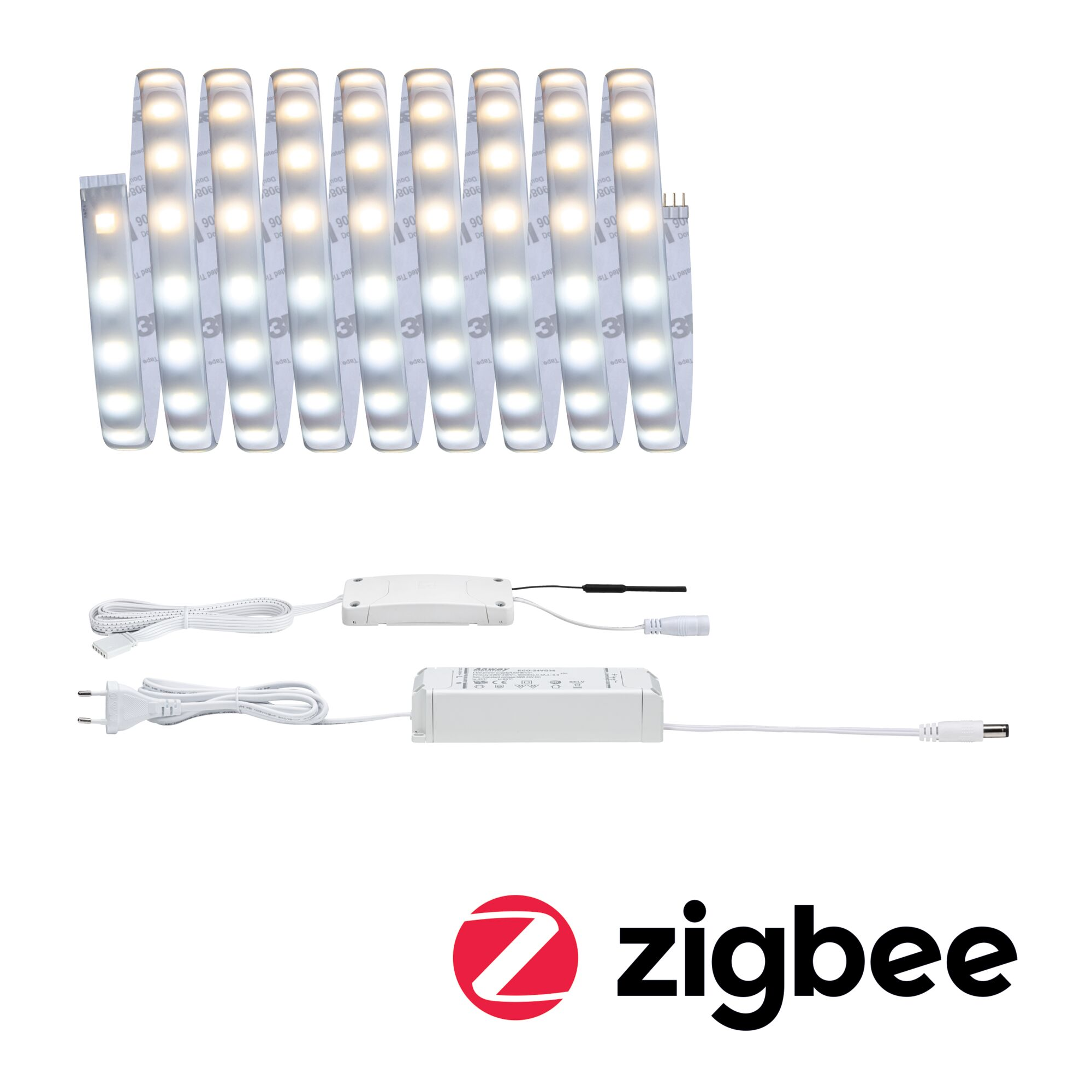 LED-Strip 'MaxLED 500 Zigbee 3.0 Tuneable White Basisset' 3 m 17 W beschichtet silber + product picture