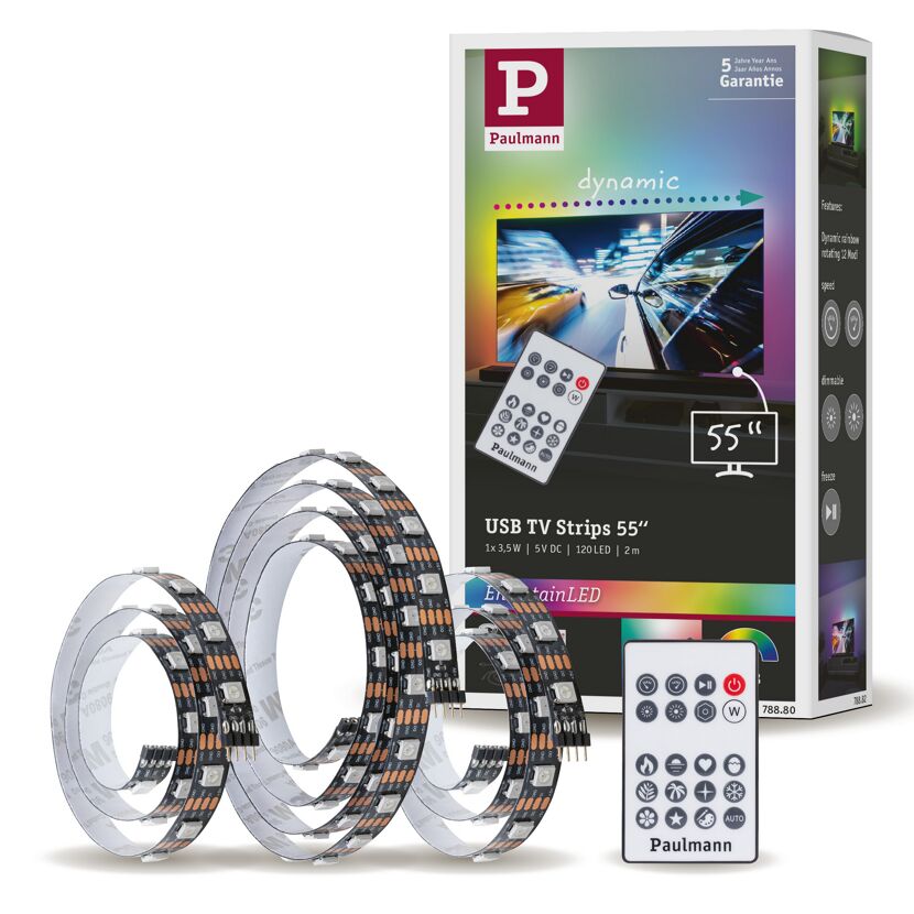 LED-Strip 'EntertainLED USB TV RGB+' 55 Zoll 3,5 W schwarz