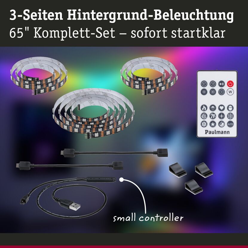 LED-Strip 'EntertainLED USB TV RGB+' 65 Zoll 4 W schwarz
