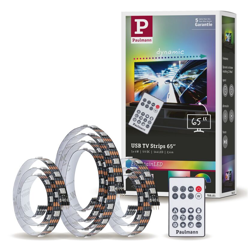 LED-Strip 'EntertainLED USB TV RGB+' 65 Zoll 4 W schwarz