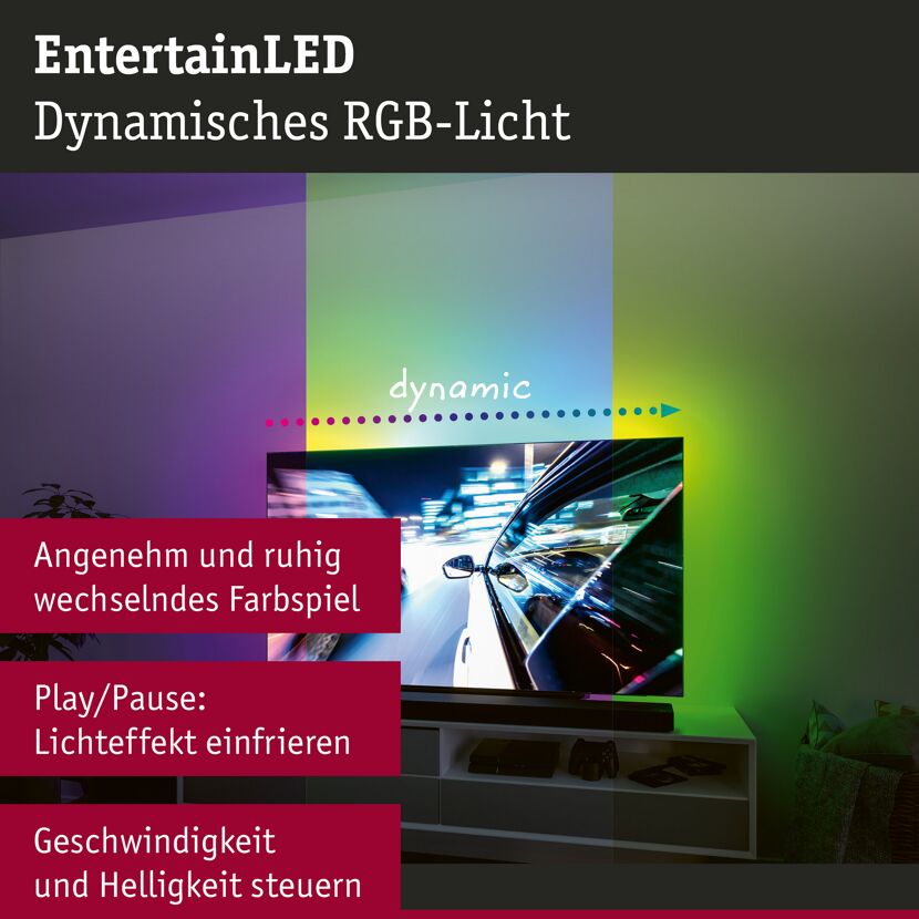 LED-Strip 'EntertainLED USB TV RGB+' 75 Zoll 5 W schwarz