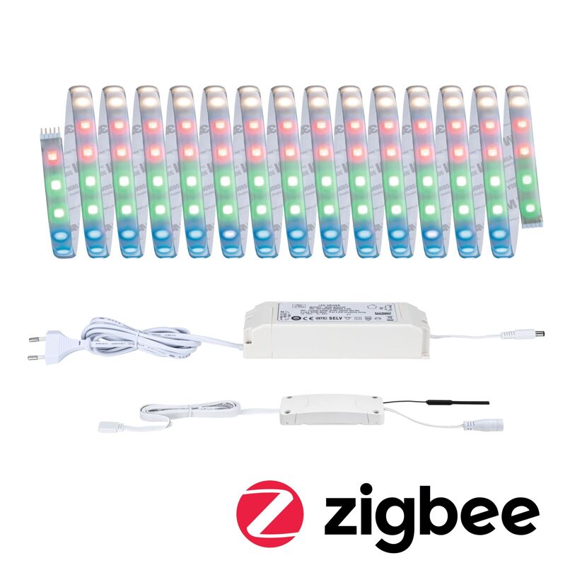 LED-Strip 'MaxLED 500 Zigbee 3.0 RGBW Basisset' 5 m 33 W beschichtet silber