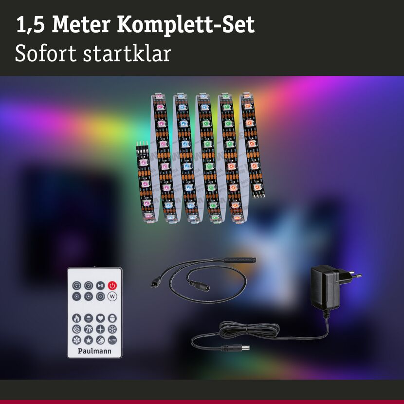 Gaminglicht 'EntertainLED Strip Set' 1,5 m 3 W schwarz