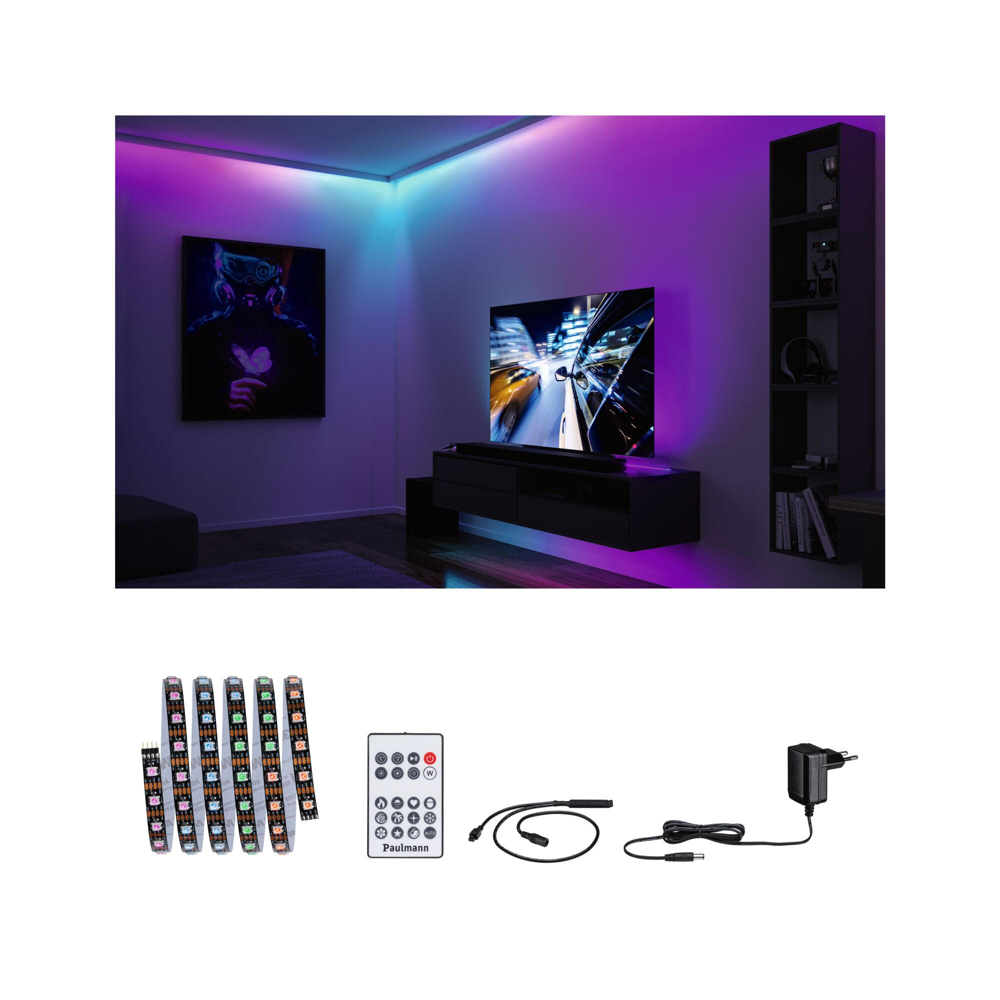 Gaminglicht 'EntertainLED Strip Set' 1,5 m 3 W schwarz + product picture