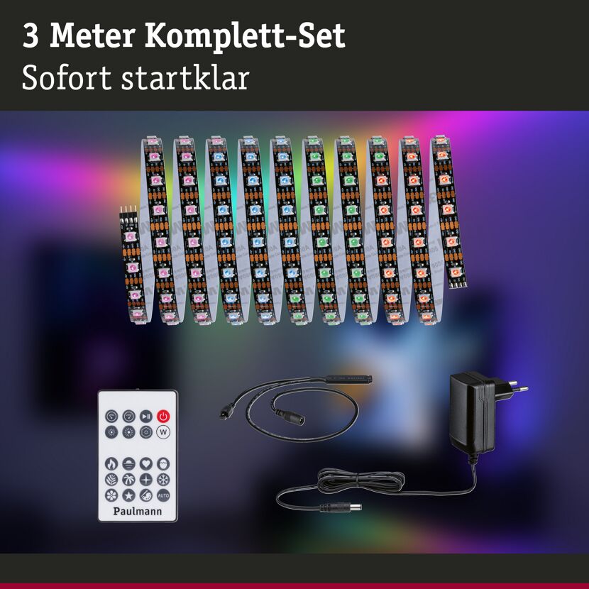 LED-Strip 'EntertainLED RGB+ Komplettset' 3 m 5 W schwarz