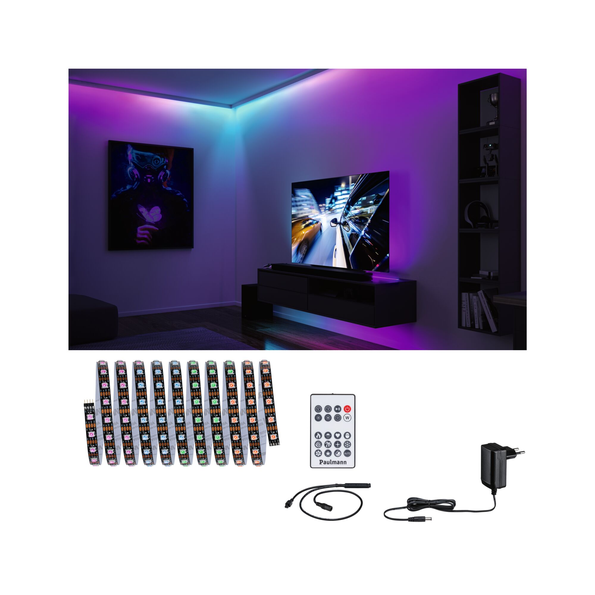 LED-Strip 'EntertainLED RGB+ Komplettset' 3 m 5 W schwarz + product picture