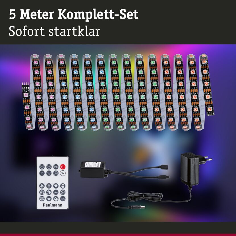 LED-Strip 'EntertainLED RGB+ Komplettset' 5 m 10,5 W schwarz
