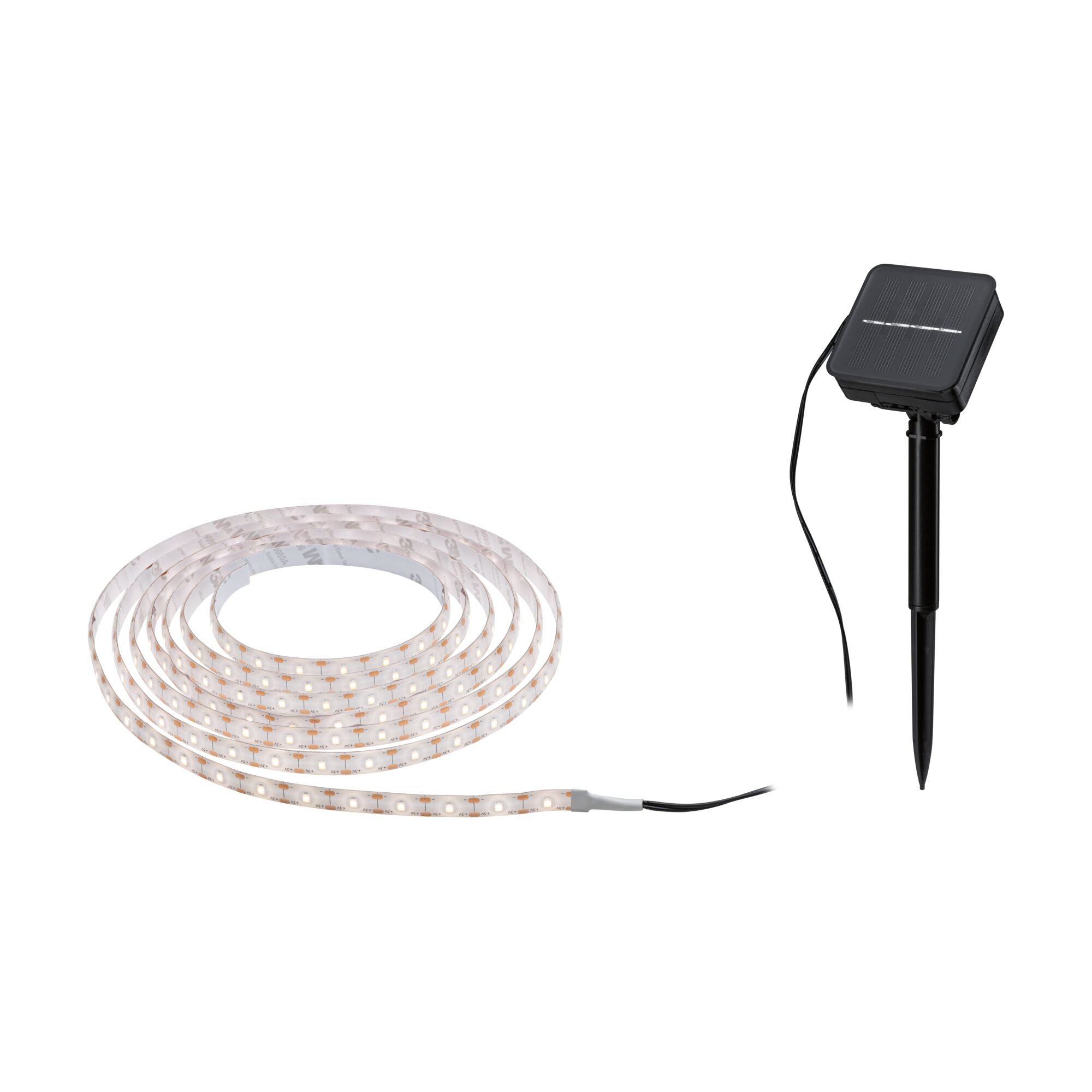 LED-Strip 'Solar Warmweiß' 3 m 0,3 W inklusive Dämmerungssensor und Akku schwarz + product picture