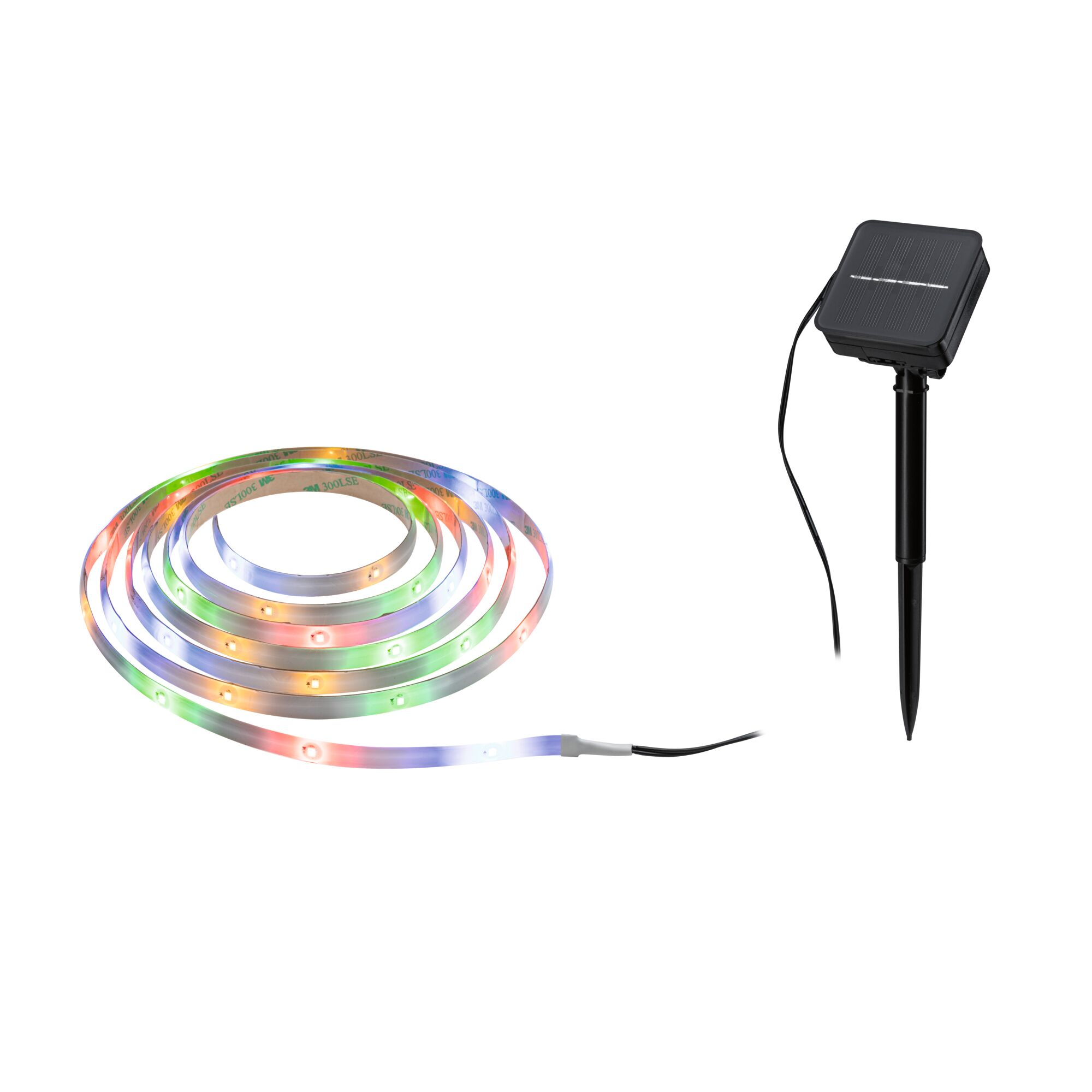 LED-Strip 'Solar RGB' 3 m, 0,3 W, inklusive Dämmerungssensor und Akku schwarz + product picture