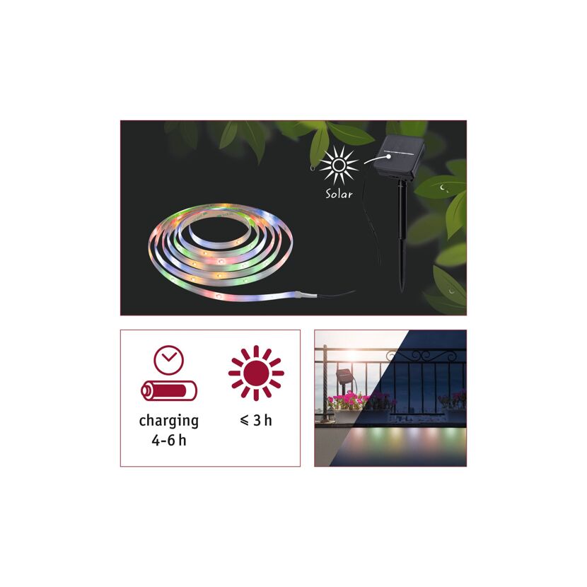 Solar LED Streifen 3 m RGBY