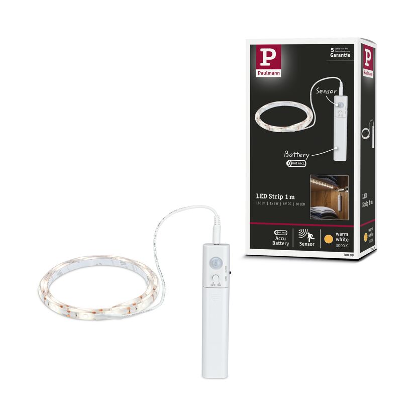 LED Strip 1 m 2 W inklusive Bewegungsmelder weiß