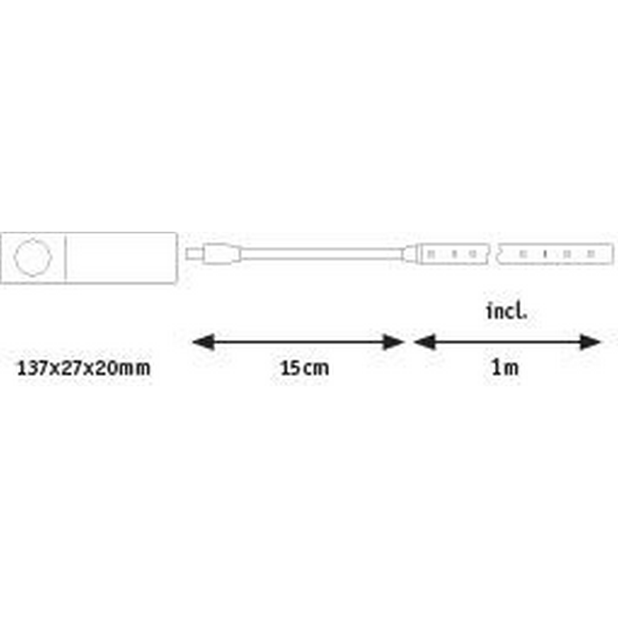 LED Strip 1 m 2 W inklusive Bewegungsmelder weiß + product picture