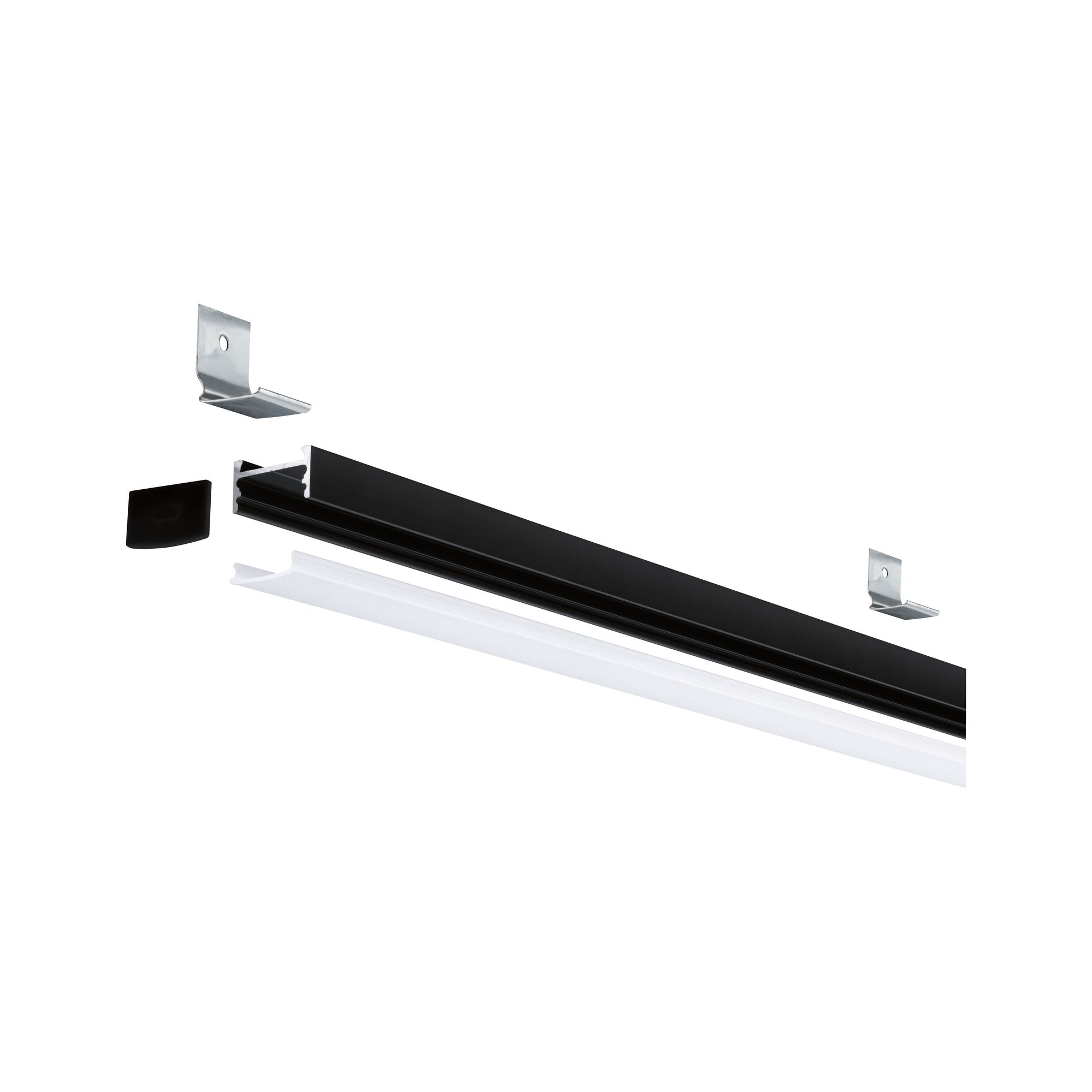 LED-Strip Profil 'Square' 2 m mit weißem Diffusor Aluminium + product picture