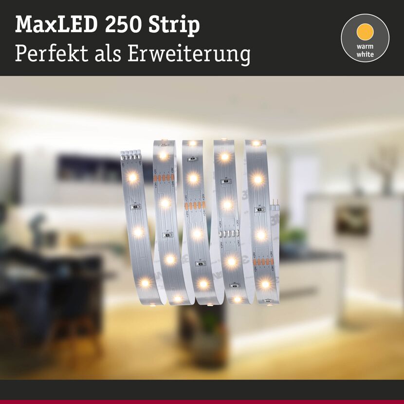 LED-Strip 'MaxLED 250 Warmweiß' 1 m 4 W unbeschichtet silber