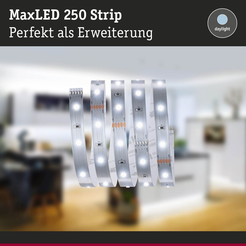 LED-Strip 'MaxLED 250 Daylight' 1 m 4 W unbeschichtet silber