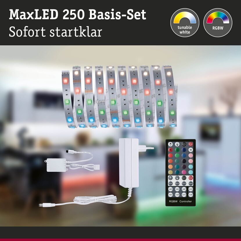 LED-Strip 'MaxLED 250 RGBW Basisset' 3 m 20 W unbeschichtet silber
