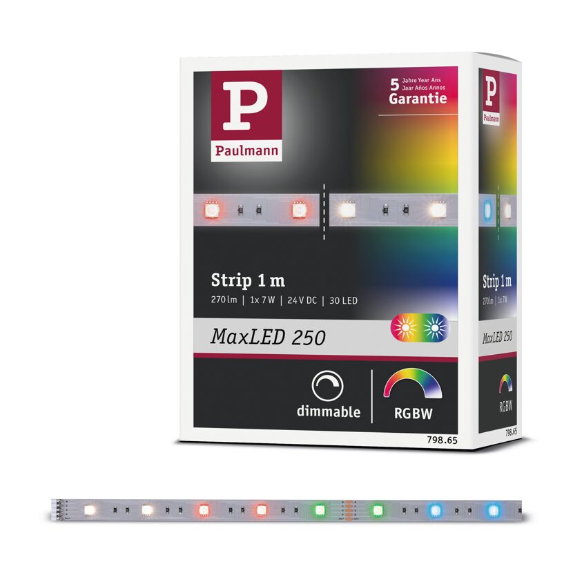 LED-Strip 'MaxLED 250 RGBW' 1 m 7 W unbeschichtet silber