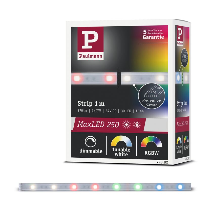 LED-Strip 'MaxLED 250 RGBW' 1 m, 7 W beschichtet silber