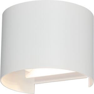 LED-Außenwandleuchte 'Pula' weiß halbrund 11,5 x 13,5 x 10 cm